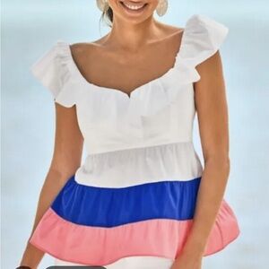 Lilly Pulitzer NEW Emie Ruffle Babydoll top